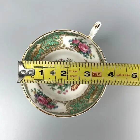 Vintage Coalport "MONTROSE Green" Tea Cup with Saucer Porcelain England - Picture 13 of 14